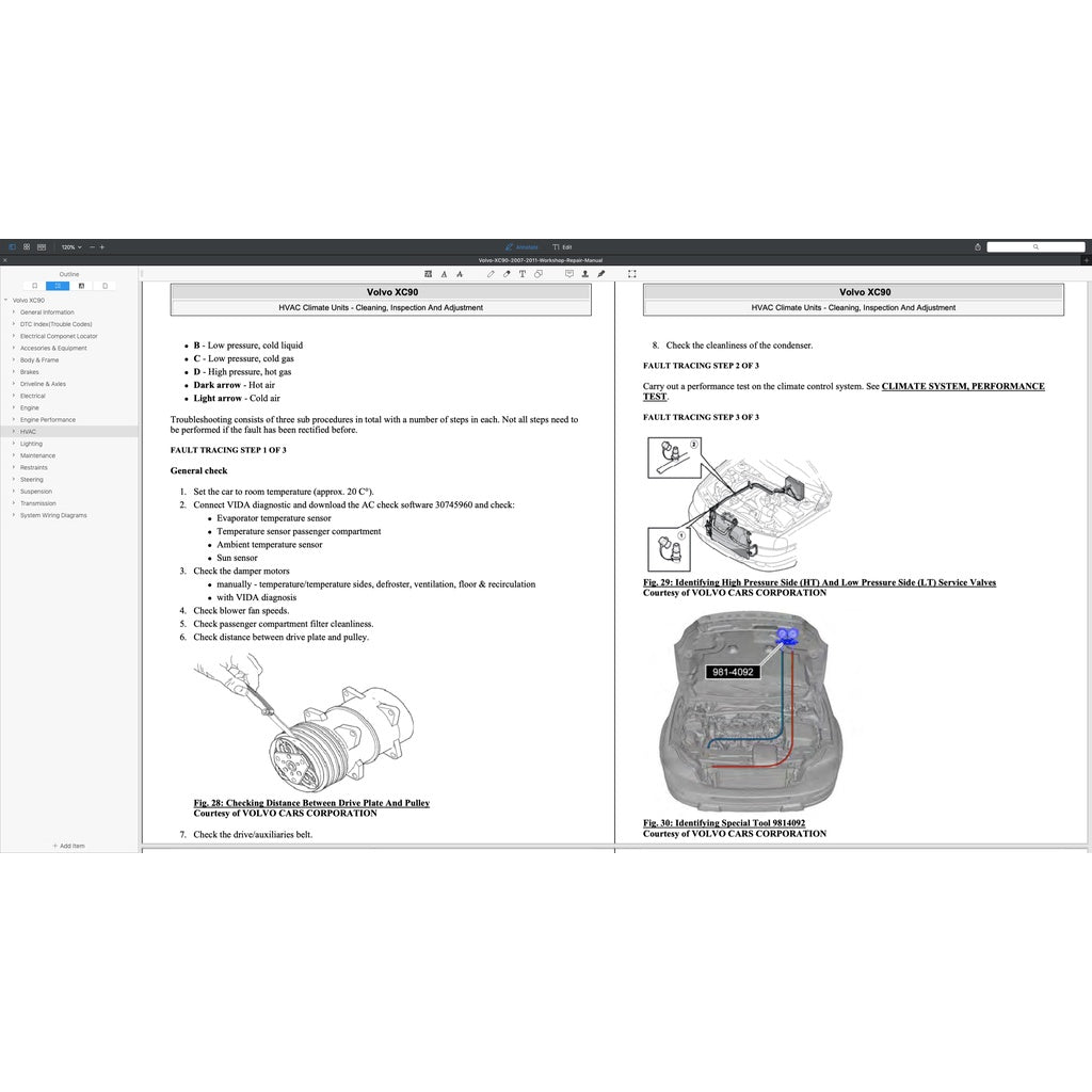 VOLVO XC90 2007-2014 Full Manual Set – Repair & Maintenance Manual