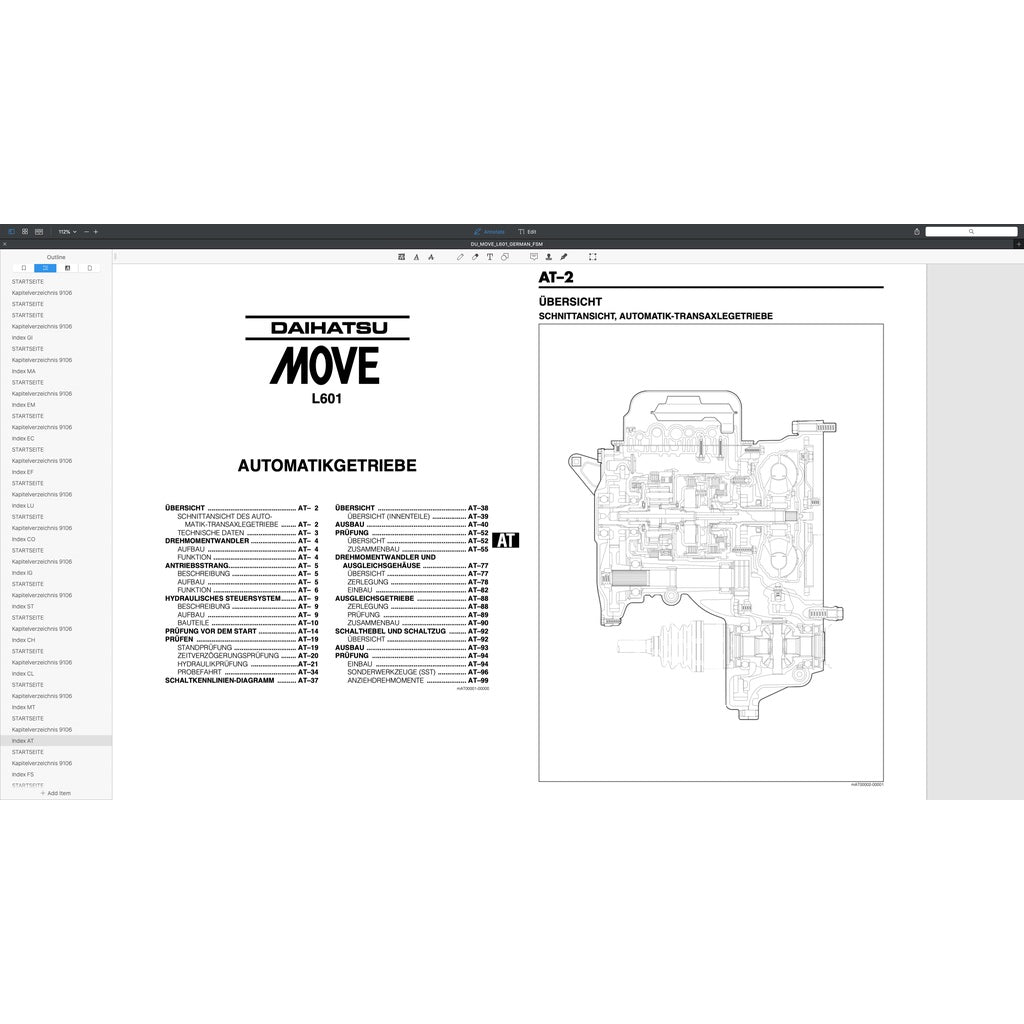 DAIHATSU MOVE L601 GERMAN LANGUAGE EDITION 1995-1998 Full Manual Set – Repair & Maintenance Manual