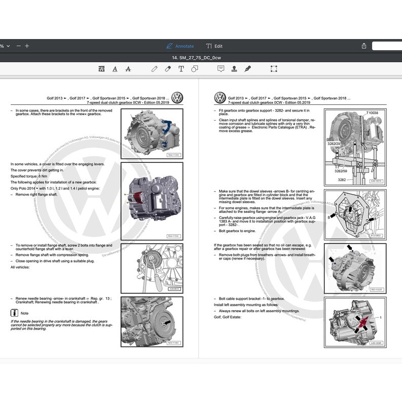VW TOURAN II 5T 2016-2020 Full Manual Set – Repair & Maintenance Manual