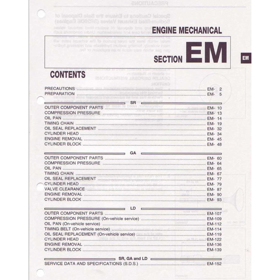 NISSAN SERENA C23 1991-2001 Full Manual Set – Repair & Maintenance Manual