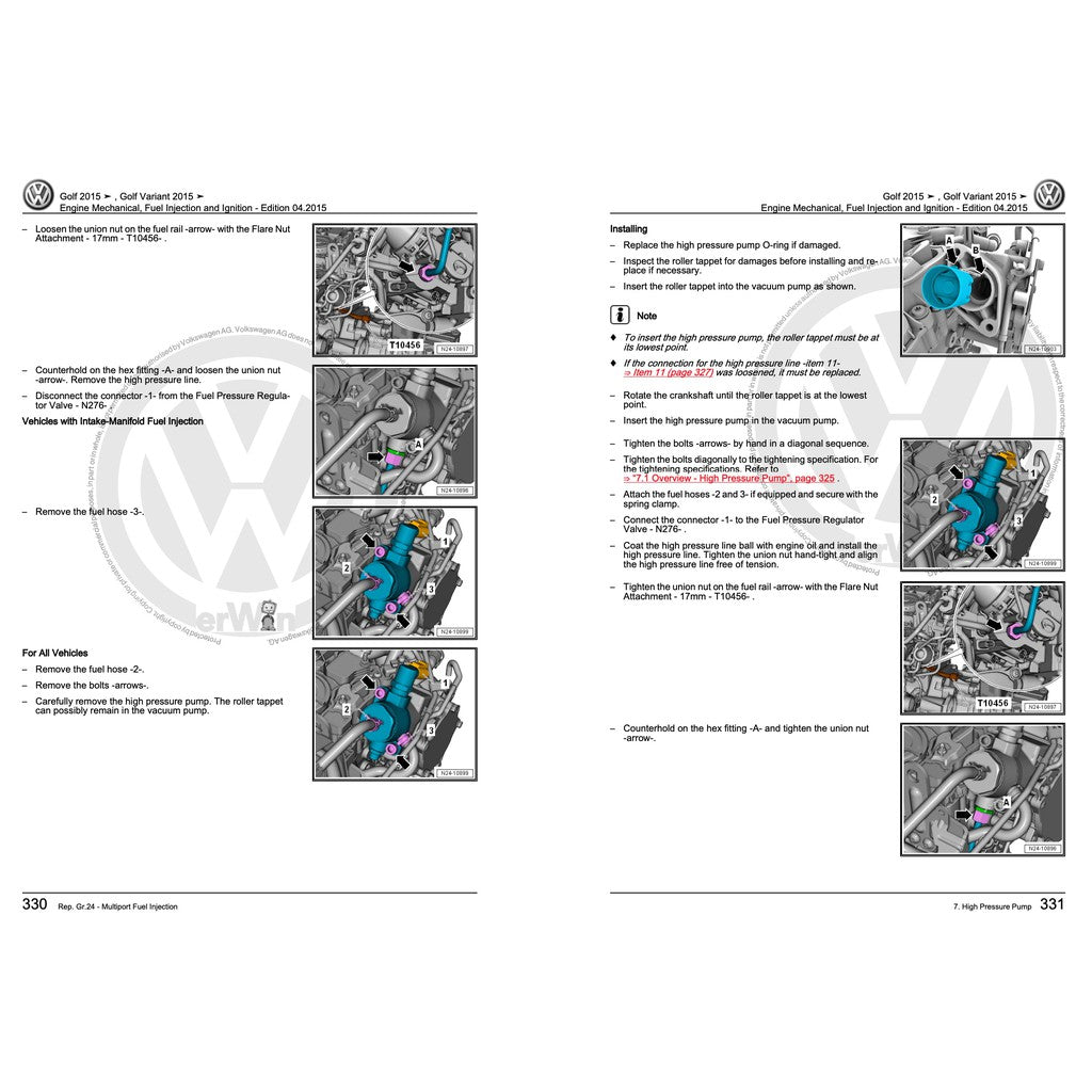 VW GOLF MK7 2013-2020 Full Manual Set – SERVICE REPAIR WORKSHOP MANUAL