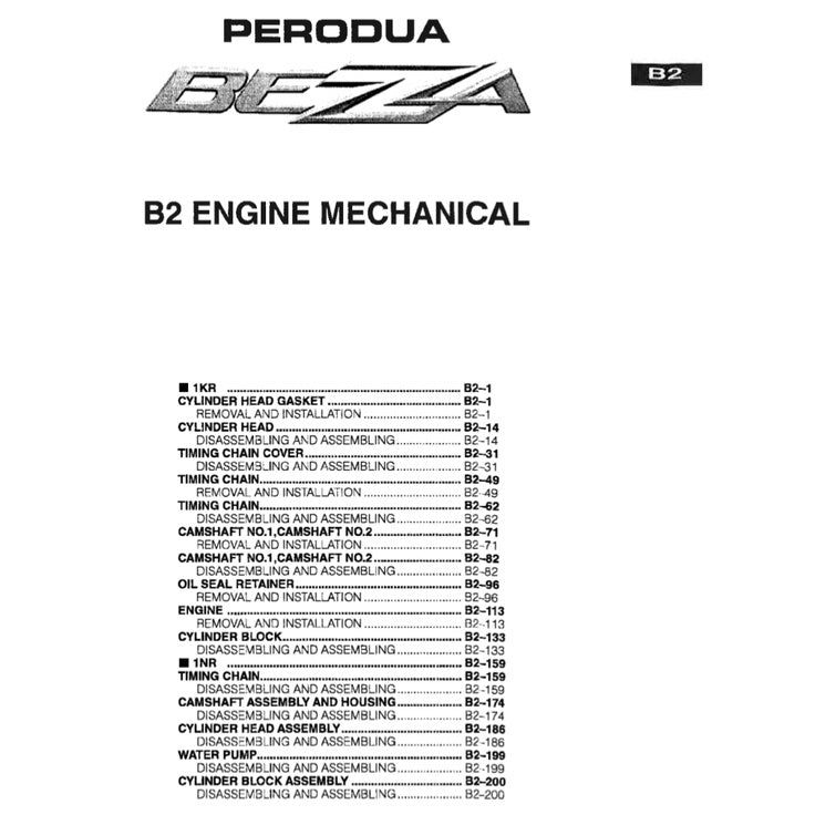 PERODUA BEZZA B300 2016-2023 Full Manual Set – Repair & Maintenance Manual