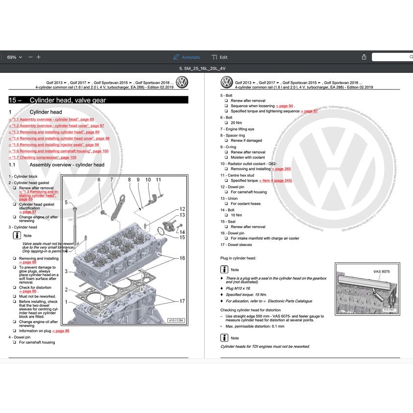 VW TOURAN II 5T 2016-2020 Full Manual Set – Repair & Maintenance Manual