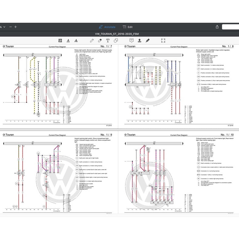 VW TOURAN II 5T 2016-2020 Full Manual Set – Repair & Maintenance Manual