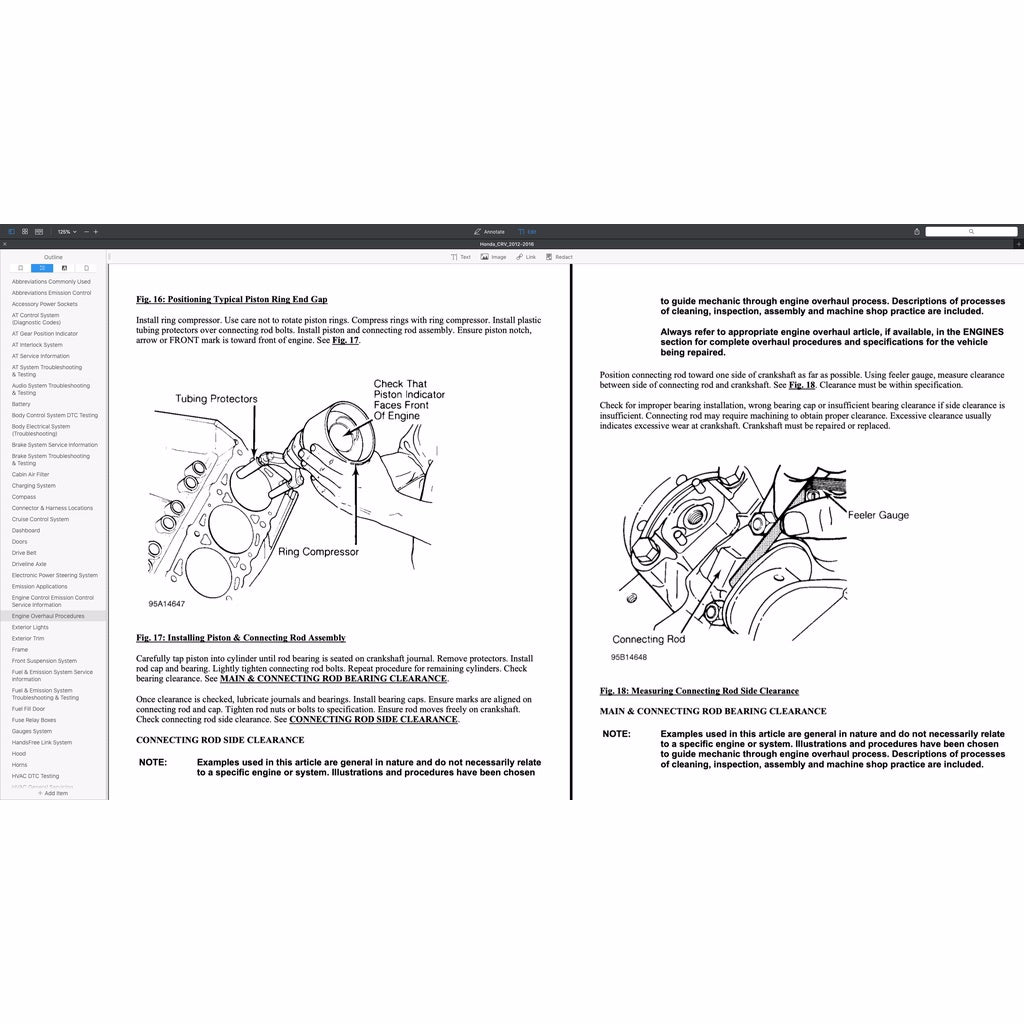 CRV HONDA CR-V RM/RE 2012-2016 Full Manual Set – Repair & Maintenance Manual
