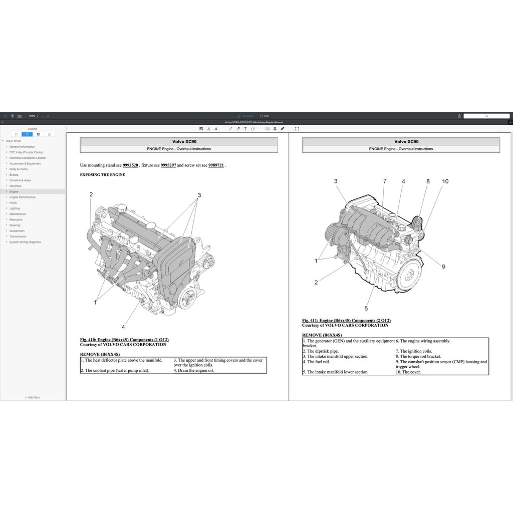 VOLVO XC90 2007-2014 Full Manual Set – Repair & Maintenance Manual