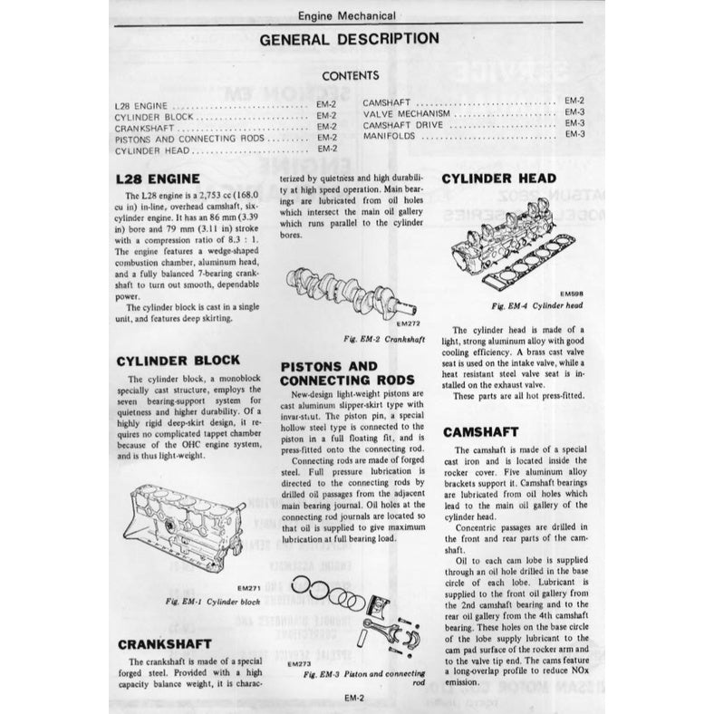 DATSUN 280Z S30 1975-1978 Full Manual Set – Repair & Maintenance Manual and Spare Parts Catalog