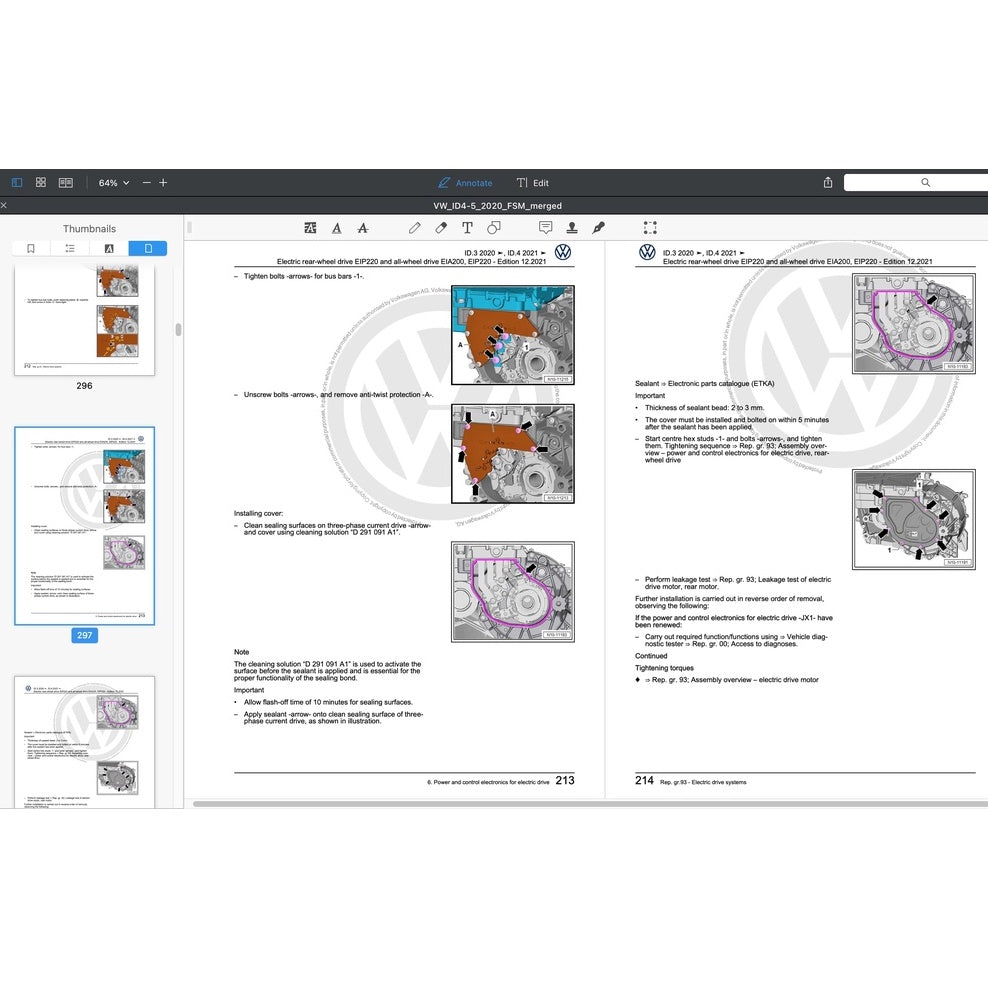 VW ID.4/5 EV 2021-2023 Full Manual Set – Repair & Maintenance Manual
