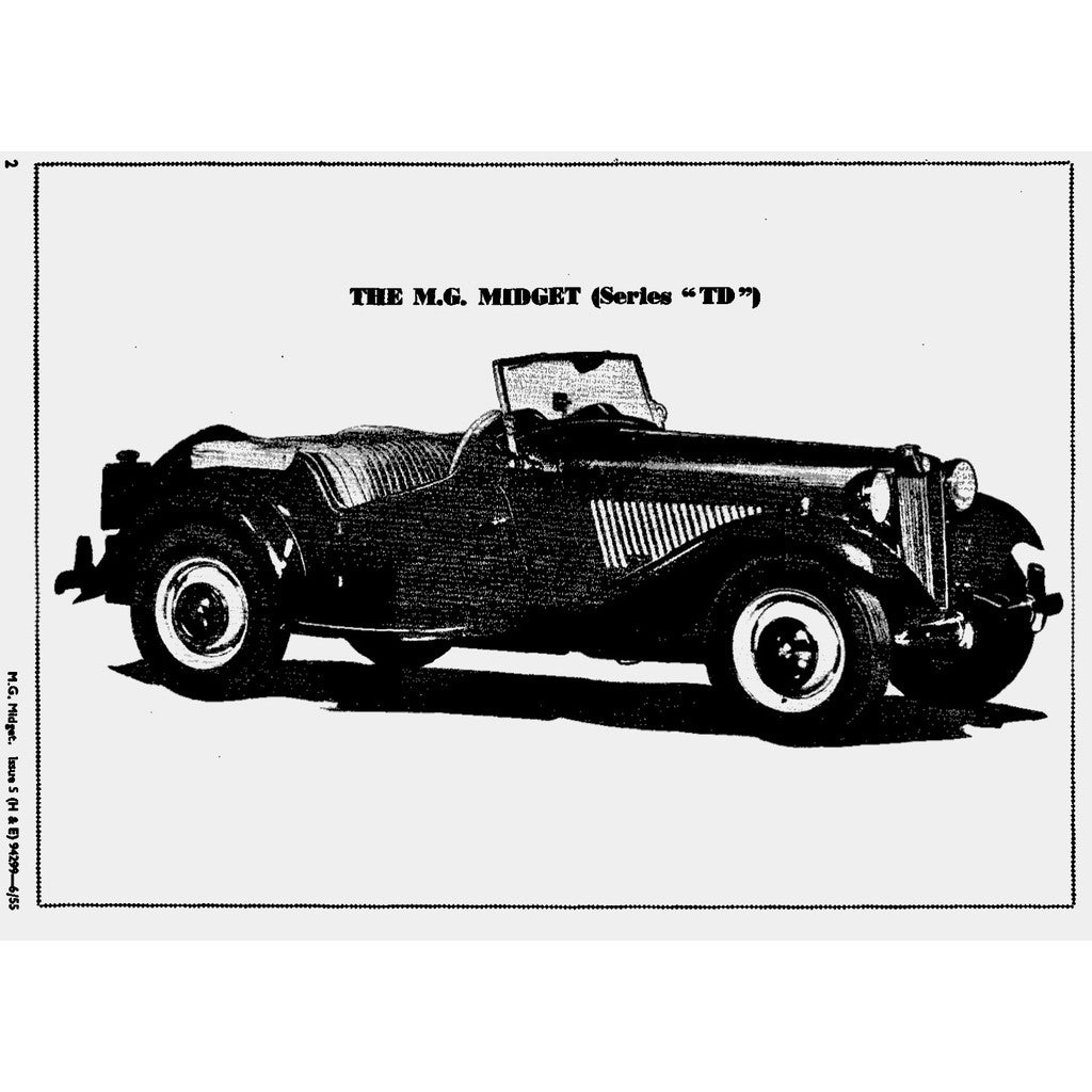 MG MIDGET Service Manual TD/TF 1936-1955