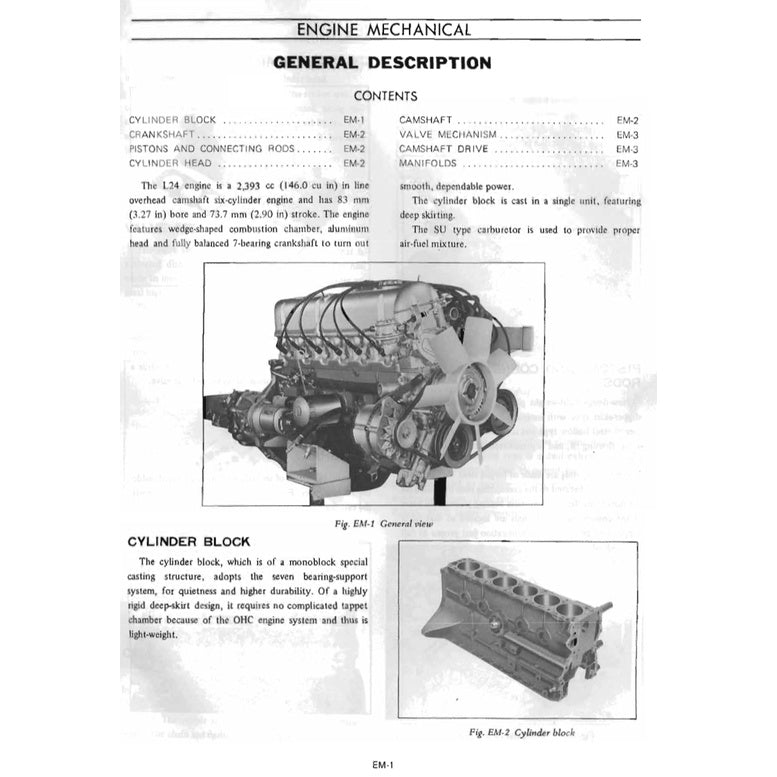 DATSUN 240Z S30 1969-1973 Full Manual Set – Repair & Maintenance Manual and Spare Parts Catalog