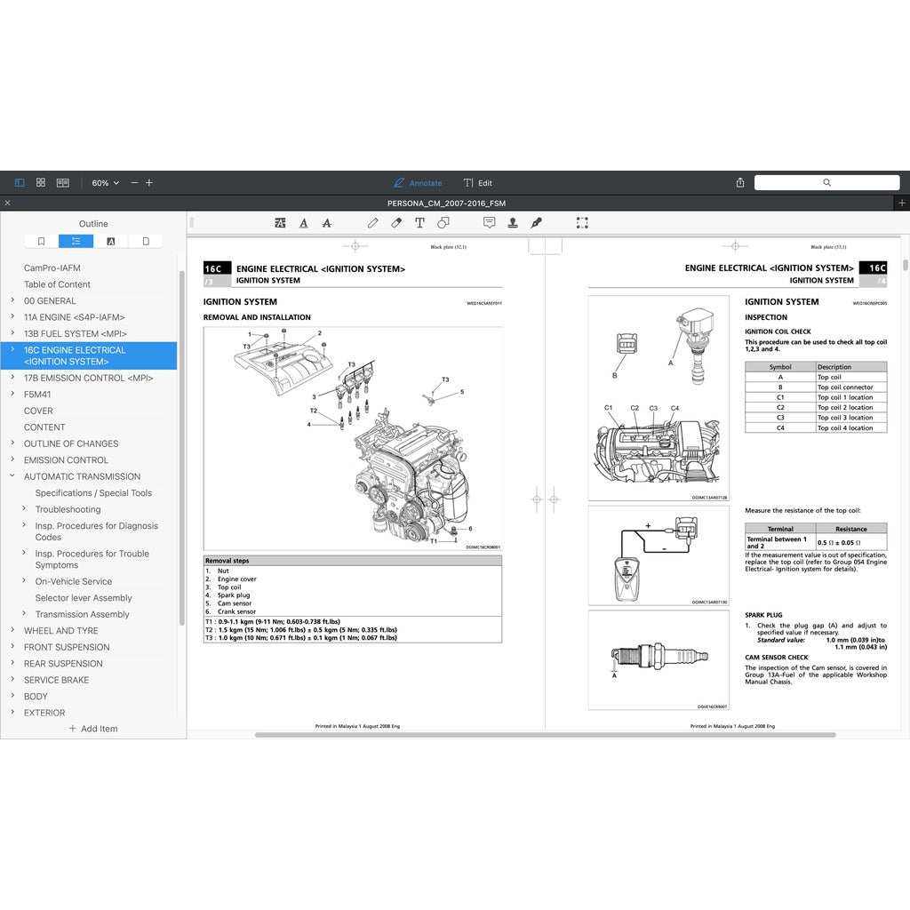 PROTON PERSONA CM 2008-2016 Full Manual Set – Repair & Maintenance Manual