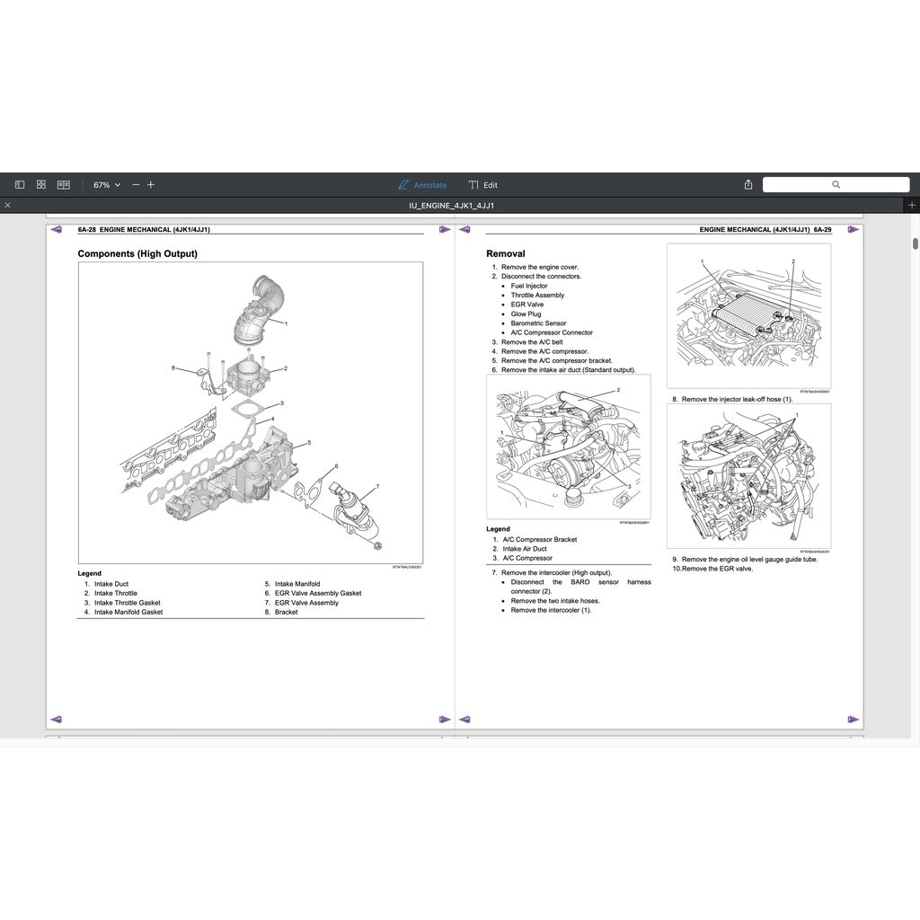 ISUZU ENGINE 4JK1 Workshop Repair Manual- ISUZU D-MAX