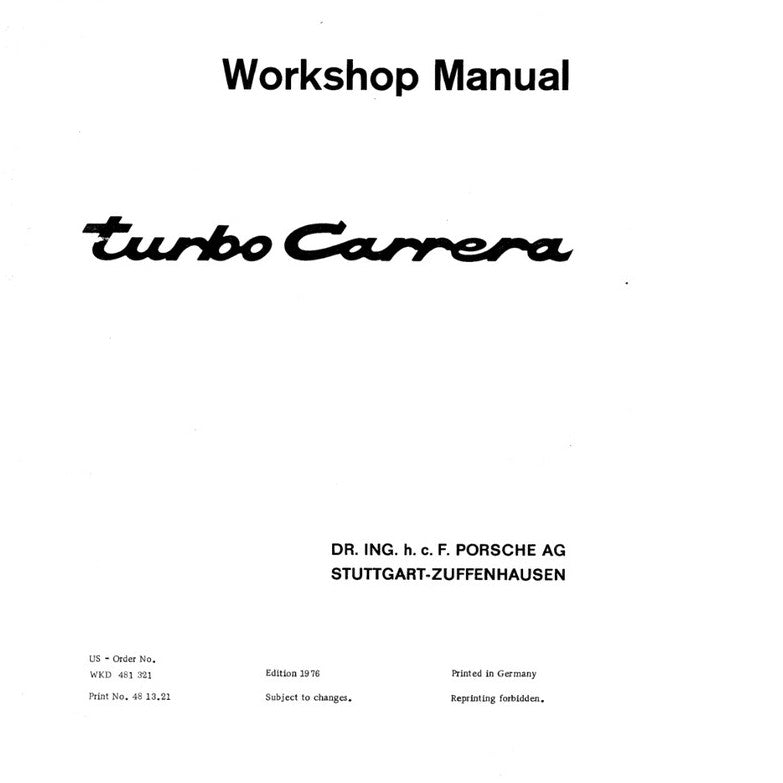 PORSCHE 911 930 T 1975-1987 Full Manual Set – Repair & Maintenance Manual and Spare Parts Catalog