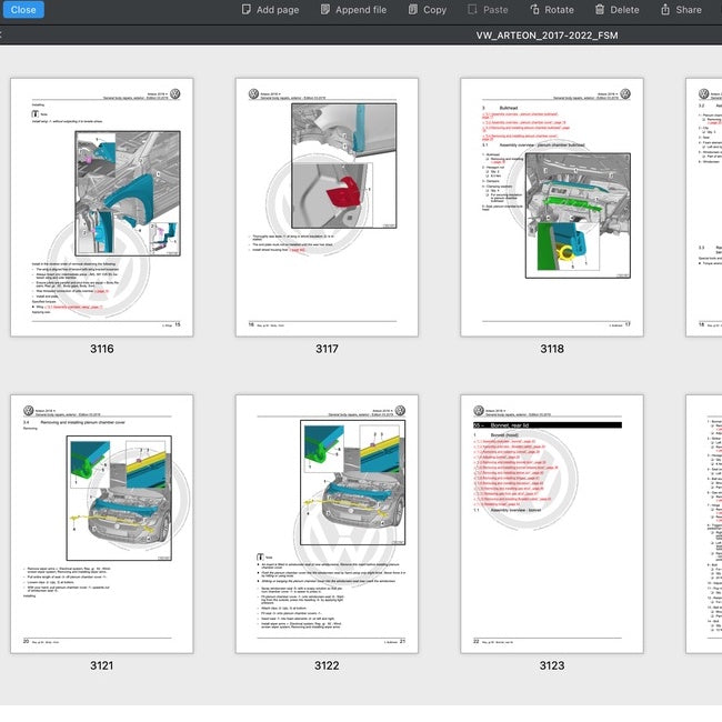 VW ARTEON 2017-2022 Full Manual Set – Repair & Maintenance Manual