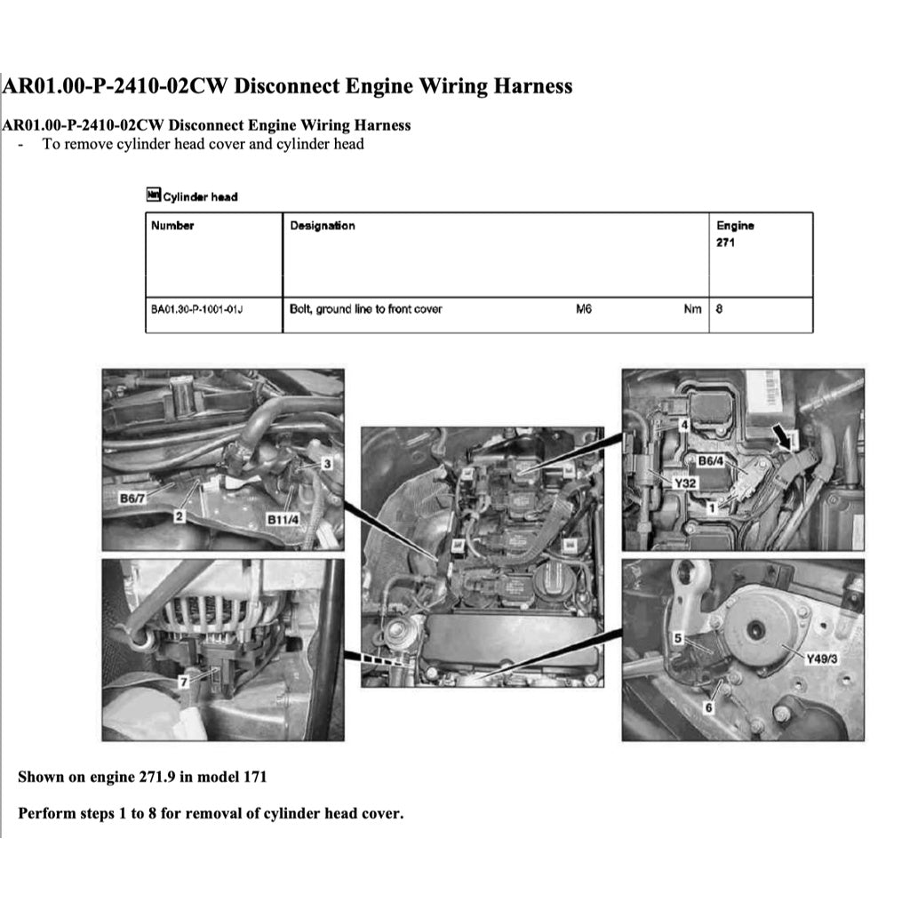 MERCEDES BENZ ENGINE M271 EVO Workshop Repair Manual