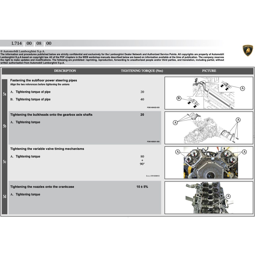 LAMBORGHINI GALLARDO LP560 2008-2013 Full Manual Set – Repair & Maintenance Manual