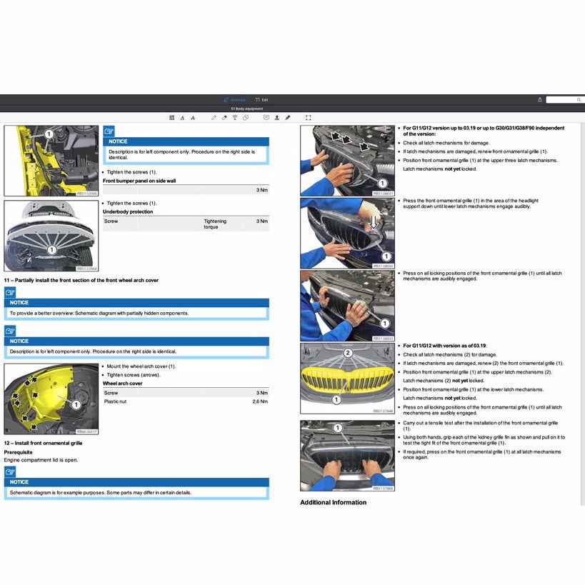 BMW 5 SERIES G30 530e 2017-2022 Full Manual Set – Repair & Maintenance Manual