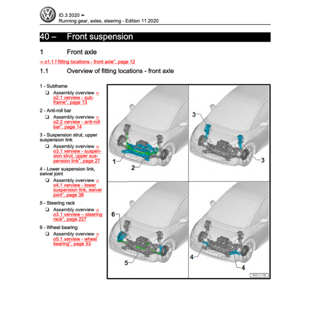 VW ID.3 EV 2020-2023 Full Manual Set – Repair & Maintenance Manual