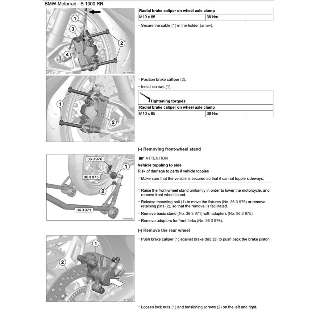 BMW S1000RR K67 2019-2022 Full Manual Set – Repair & Maintenance Manual and User Handbook