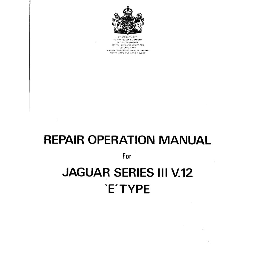 JAGUAR E-TYPE 1-2-3 SERIES 1961-1975 Full Manual Set – Repair & Maintenance Manual and ELECTRICAL WIRING DIAGRAMS