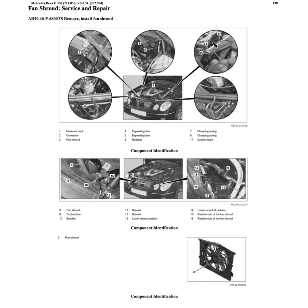 MERCEDES-BENZ E-CLASS W211 E350 M272 2002-2009 Full Manual Set – Repair & Maintenance Manual