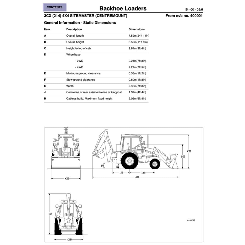 JCB SERVICE DATA BOOK 1992-2003 Full Manual Set – LOADERS / EXCAVATORS / RTFL / FASTRAC