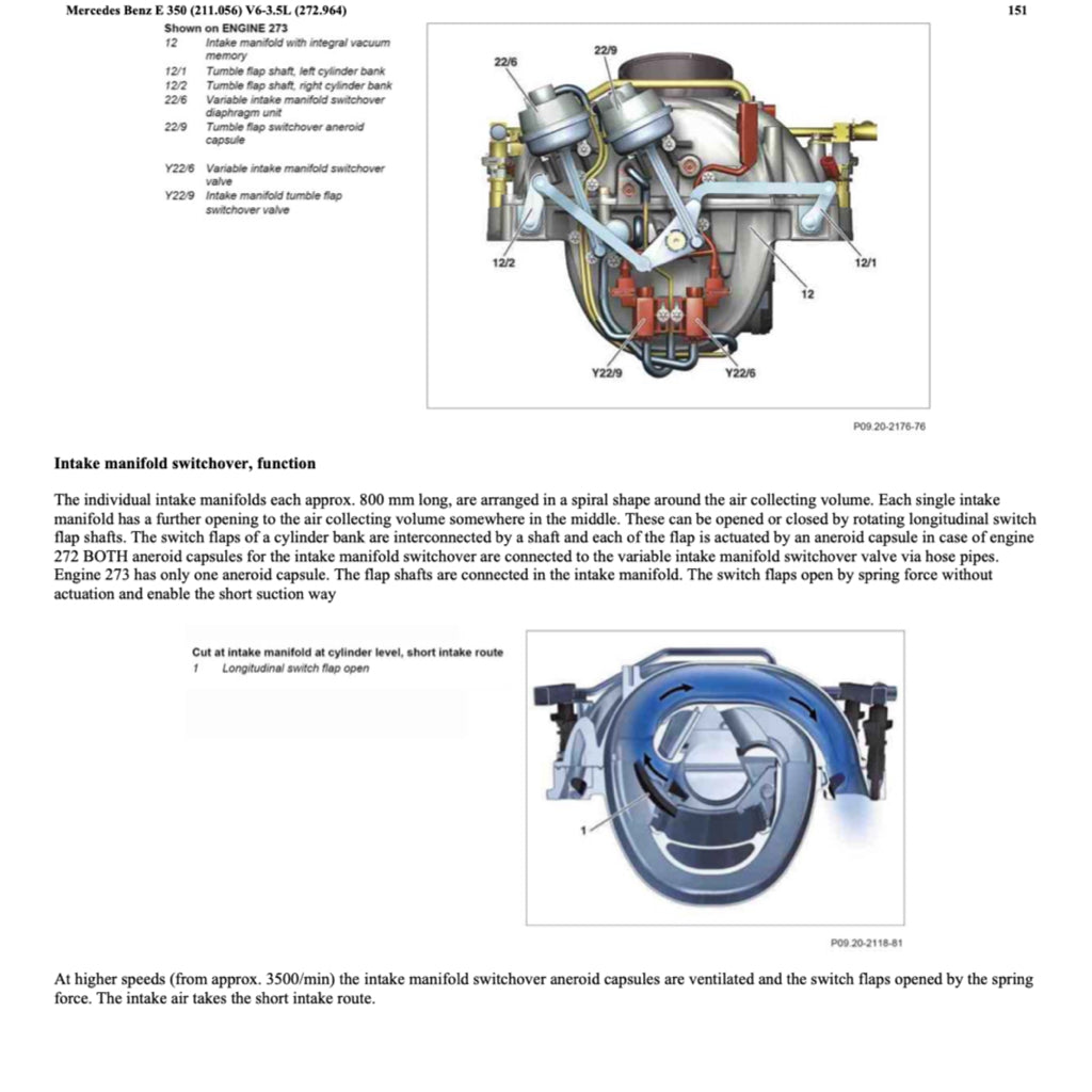 MERCEDES-BENZ E-CLASS W211 E350 M272 2002-2009 Full Manual Set – Repair & Maintenance Manual