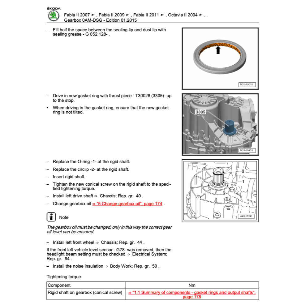 SKODA OCTAVIA 1Z 2004-2013 Full Manual Set – Repair & Maintenance Manual