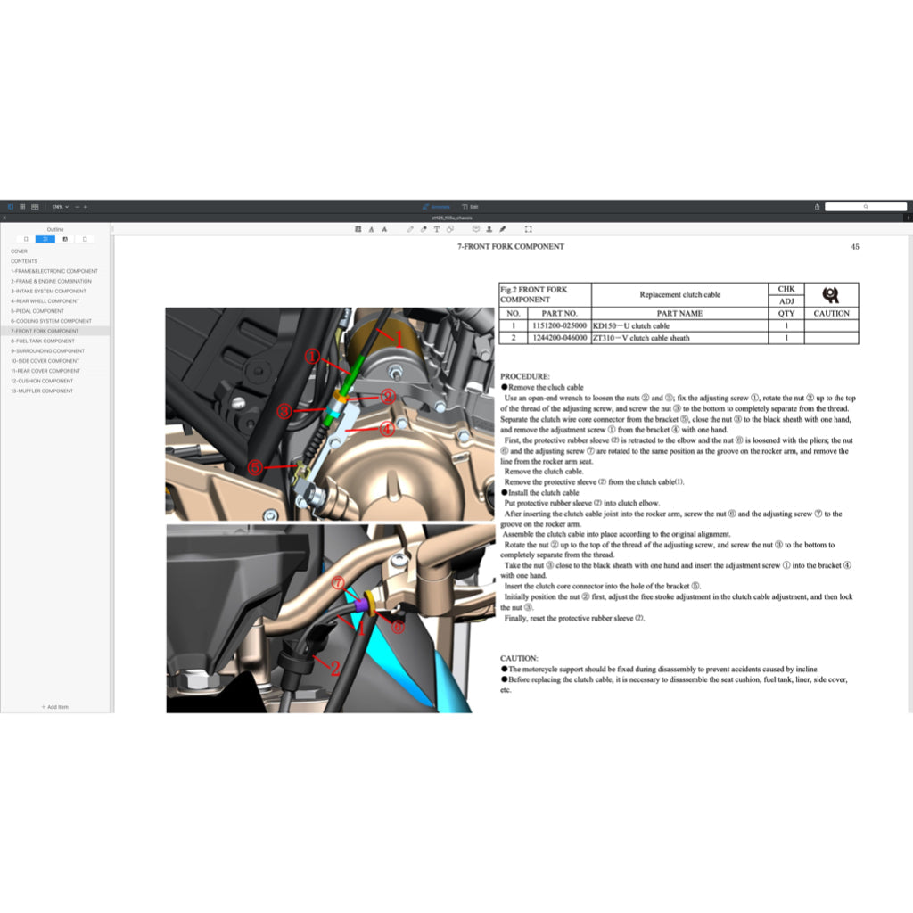 ZONTES ZT155 / ZT310 / ZT350 2021-2023 Full Manual Set – SERVICE MAINTENANCE MANUAL CUM Spare Parts Catalog
