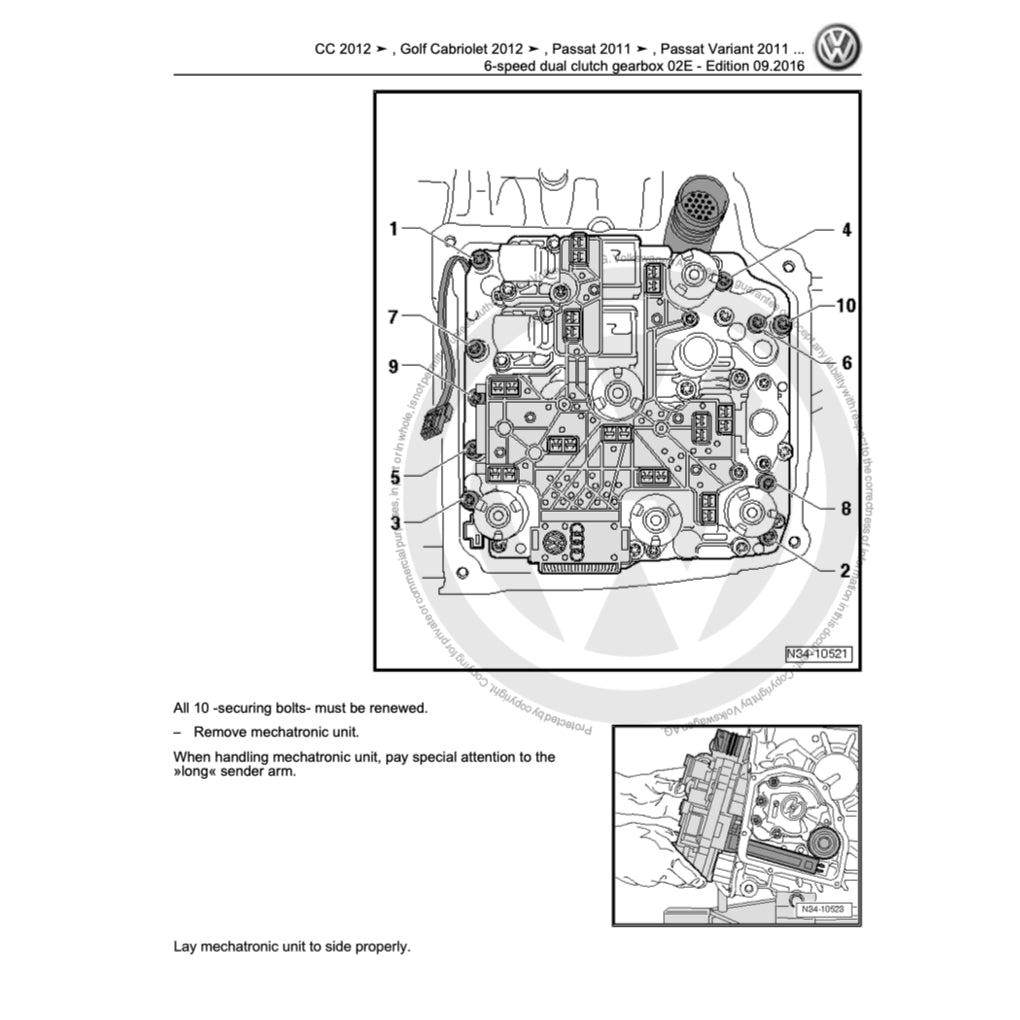 VW AUTOMATIC TRANSMISSION SERVICE REPAIR WORKSHOP MANUAL