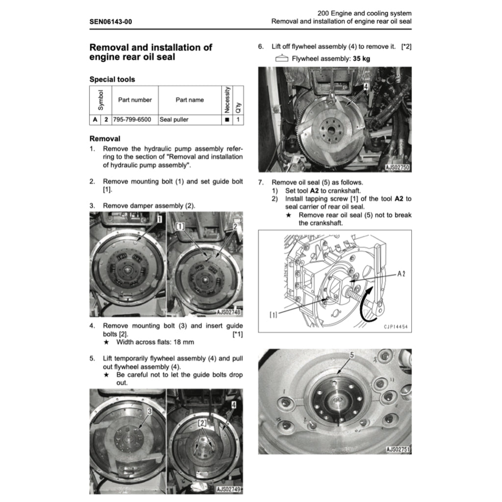 KOMATSU PC200/210/220/25 LC-6 Workshop Repair Manual and Parts Book