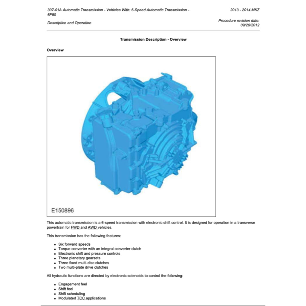 LINCOLN MKZ 2013-2016 Full Manual Set – Repair & Maintenance Manual
