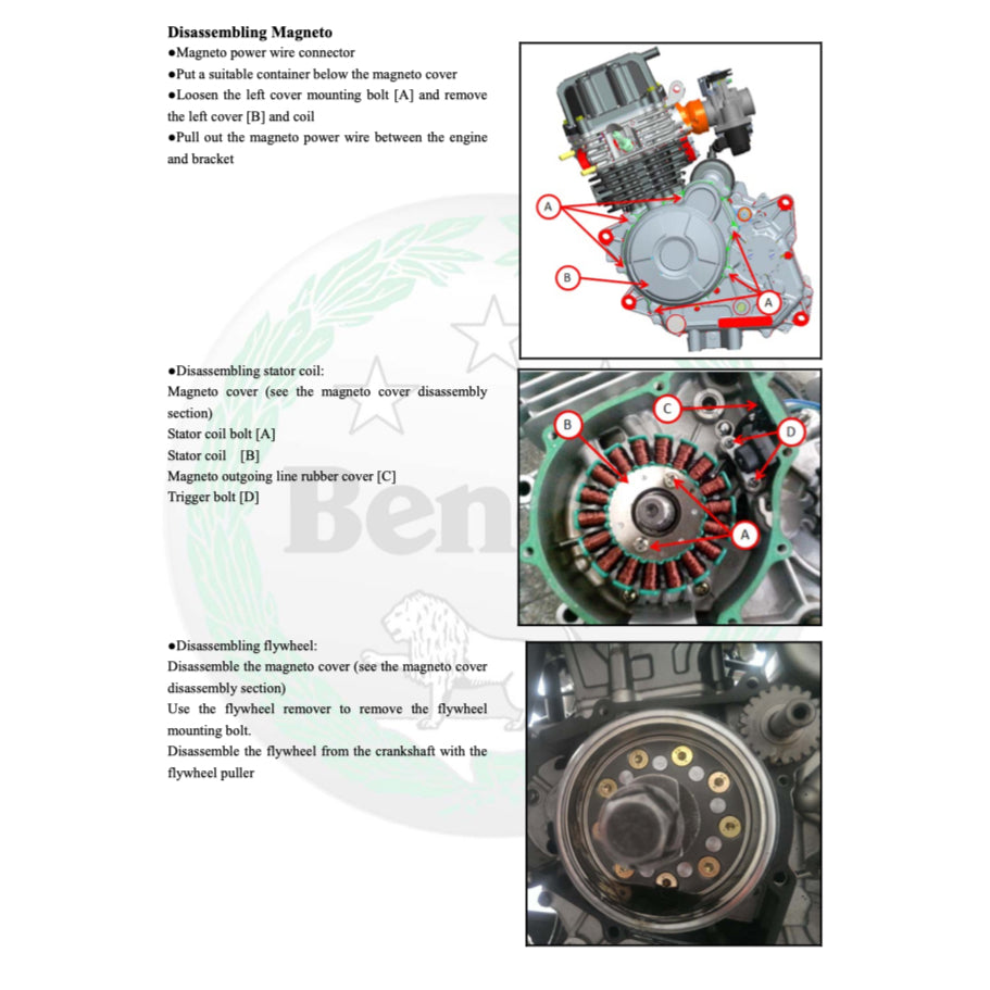 BENELLI TNT 135i 2017-2020 Full Manual Set – Repair & Maintenance Manual and Spare Parts Catalog and User Handbook
