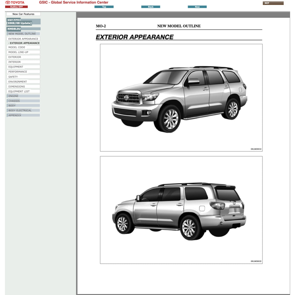 TOYOTA SEQUOIA UCK60/65 2008-2022 Full Manual Set – ONLINE Repair & Maintenance Manual