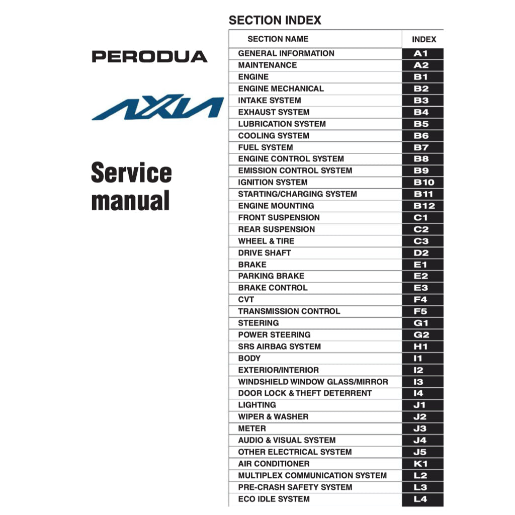 PERODUA AXIA A300 2023+ Full Manual Set – Repair & Maintenance Manual