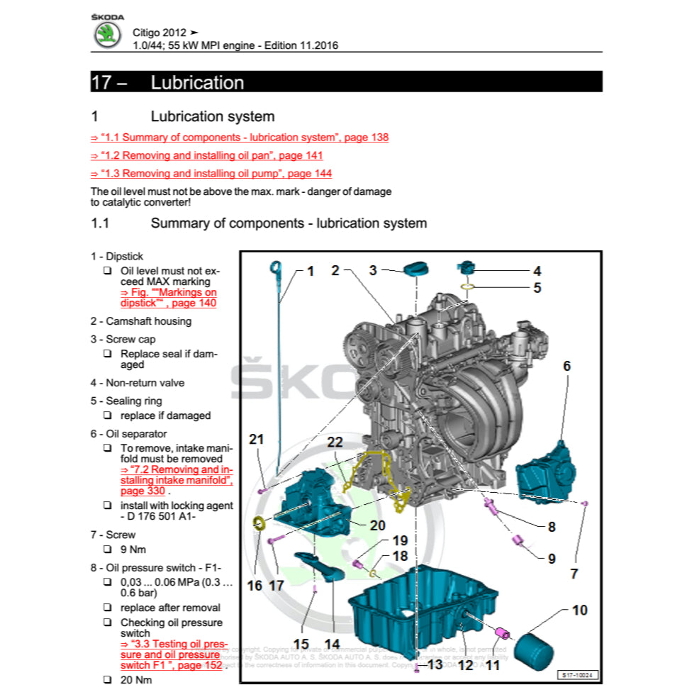 SKODA CITIGO 2011-2020 Full Manual Set – Repair & Maintenance Manual