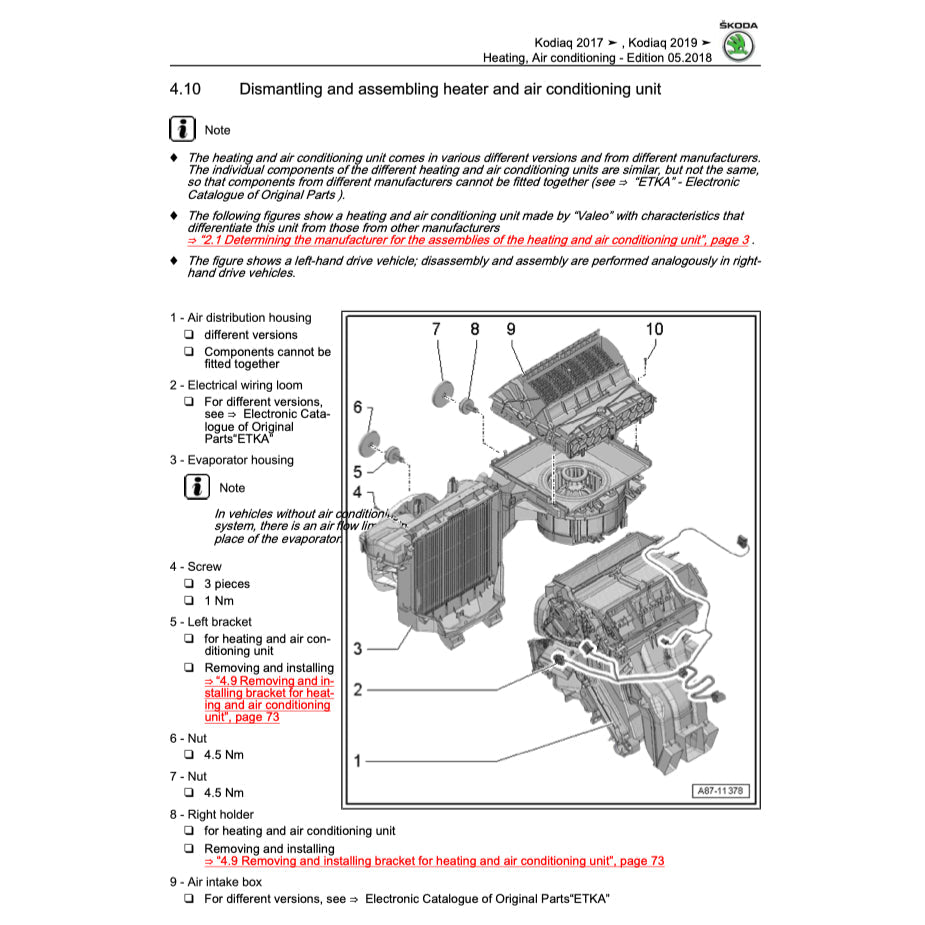 SKODA KODIAQ NS7 2017+ Full Manual Set – Repair & Maintenance Manual