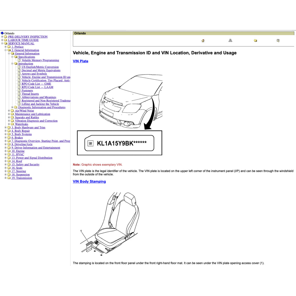 CHEVROLET ORLANDO 2011-2014 Full Manual Set – Repair & Maintenance Manual