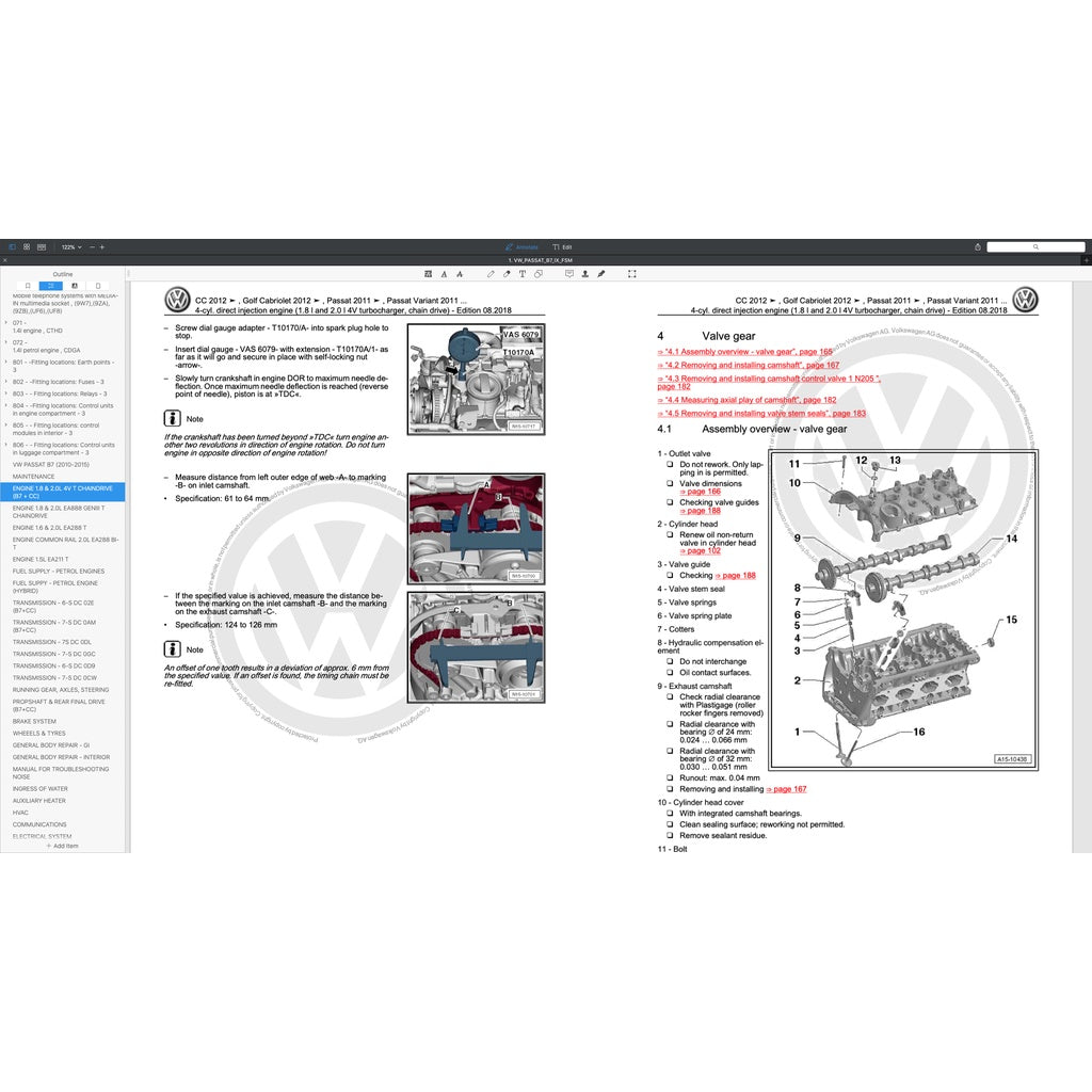 VW PASSAT CC 2008-2016 Full Manual Set – Repair & Maintenance Manual