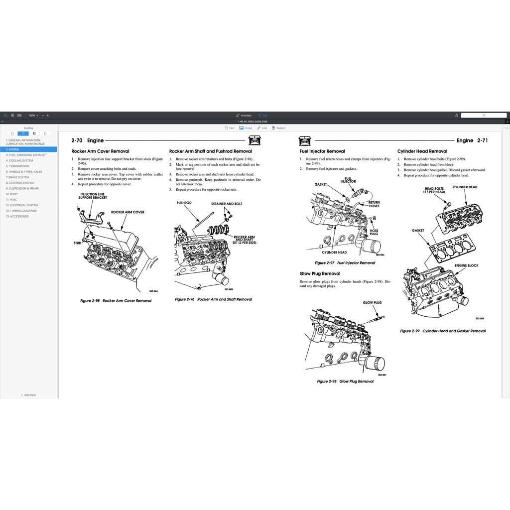 HUMMER H1 1992-2006 Full Manual Set – Repair & Maintenance Manual