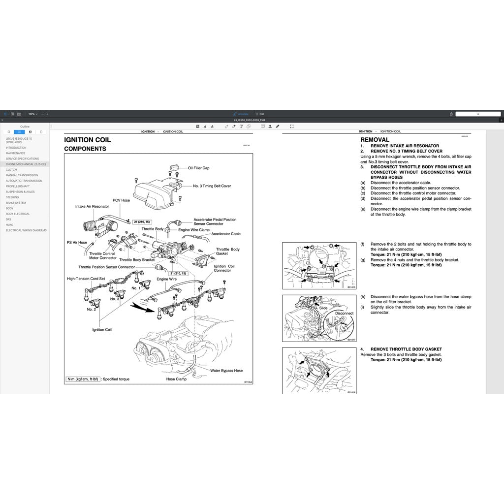 LEXUS IS300 2002-2005 Full Manual Set – Repair & Maintenance Manual