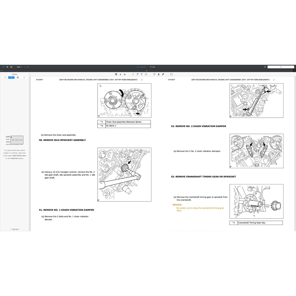 LEXUS IS300/IS350 2014-2017 Full Manual Set – Repair & Maintenance Manual