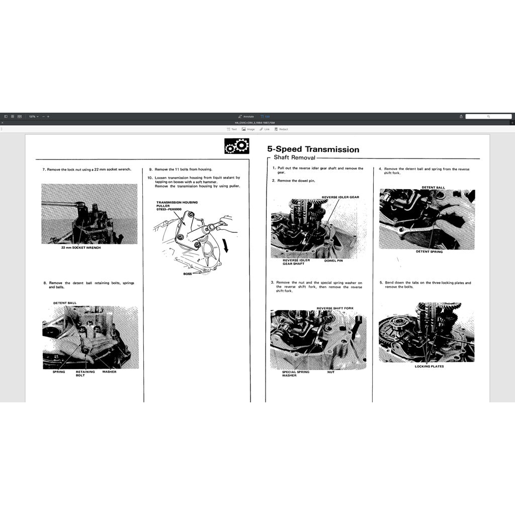 HONDA CIVIC 3 1984-1987 Full Manual Set – Repair & Maintenance Manual