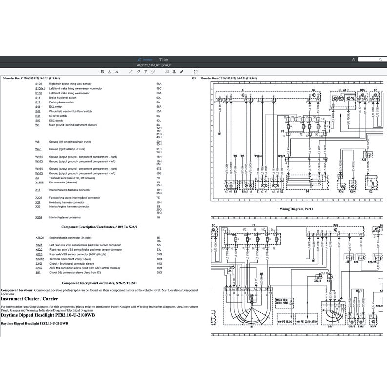 MERCEDES BENZ C-CLASS W202 M111 1993-2000 Full Manual Set – Repair & Maintenance Manual
