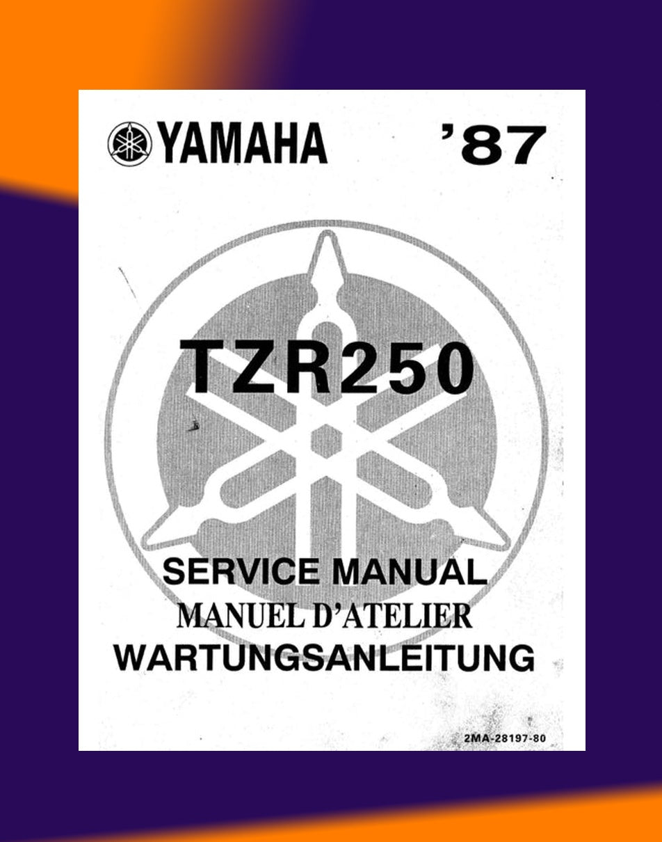 YAMAHA TRZ250 2MA 3MA 1986-1995 Full Manual Set – Repair & Maintenance Manual and Spare Parts Catalog andUser Handbook ENGLISH/JAPANESE