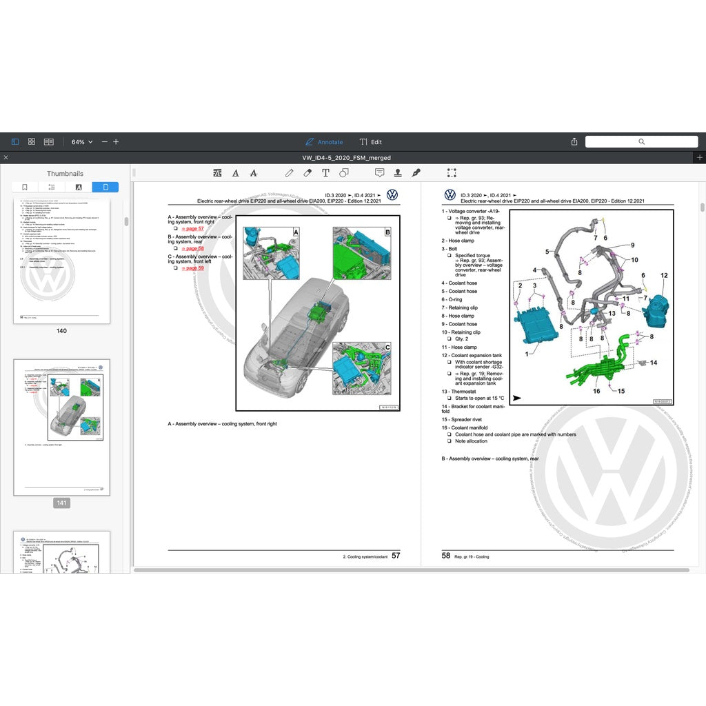 VW ID.4/5 EV 2021-2023 Full Manual Set – Repair & Maintenance Manual