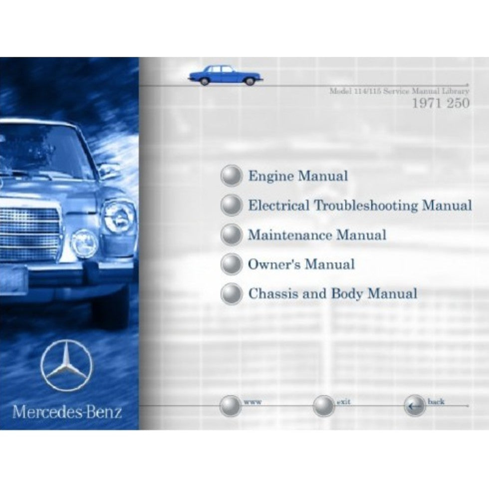 MERCEDES-BENZ W114 W115 1968-1976 Full Manual Set – Repair & Maintenance Manual LIBRARY
