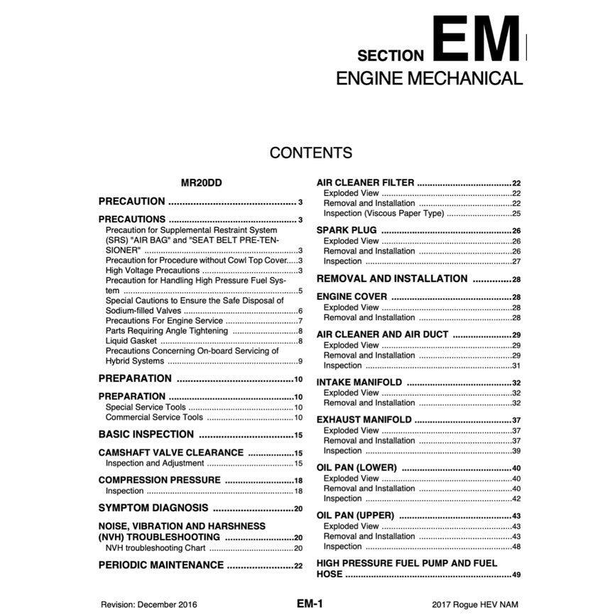 NISSAN X-TRAIL T32 ROGUE HEV 2017-2022 Full Manual Set – Repair & Maintenance Manual