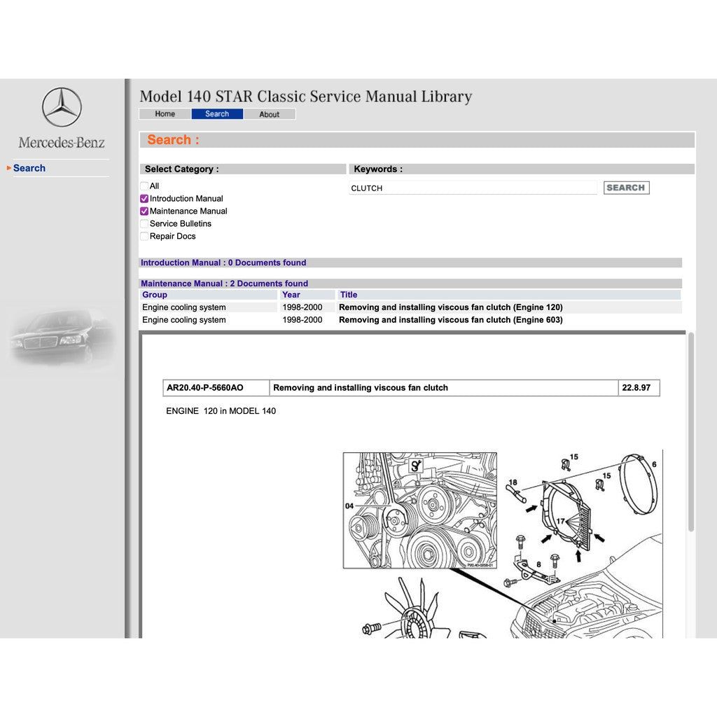 MERCEDES-BENZ W140 1991-1998 Full Manual Set – Repair & Maintenance Manual LIBRARY
