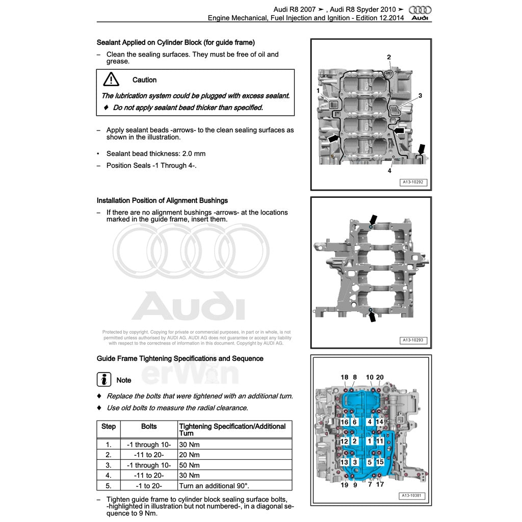 Audi R8 TYPE 42 V8 /4S V10 2006-2023 Full Manual Set – Repair & Maintenance Manual